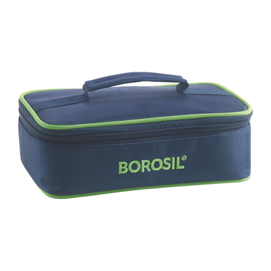 Borosil Blue Glass Lunchbox, Square x 2 (Flat)