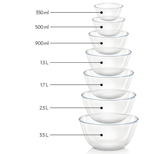 Borosil Basic Mixing Bowl w Lid Set of 3