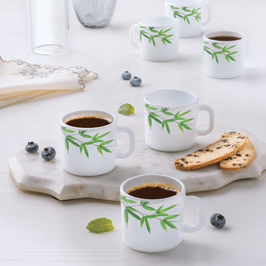 Larah by Borosil Bamboo Leaves Mug Set