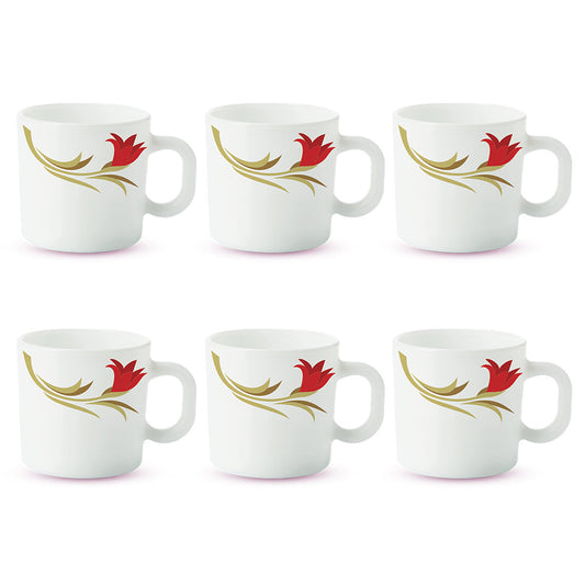 Larah by Borosil Red Lily Mug Set