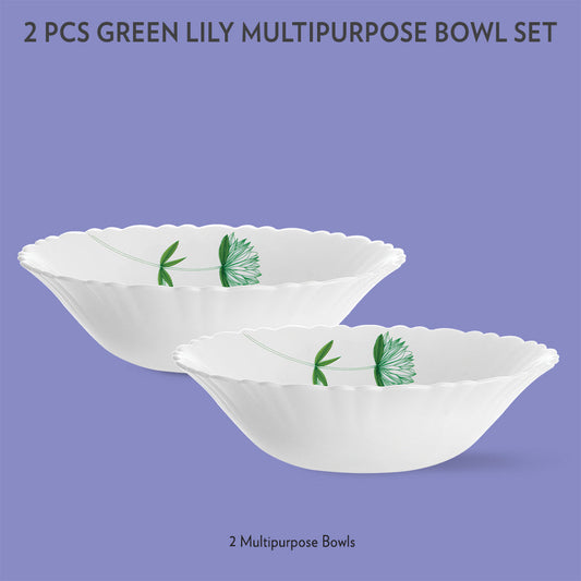 Larah by Borosil Green Lily Multipurpose Bowl