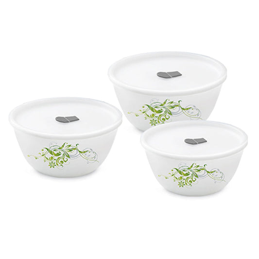 Larah by Borosil Erba Mixing Bowl Set w Lid