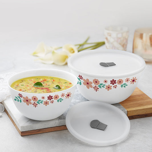 Larah by Borosil Ayana Mixing Bowl Set w Lid