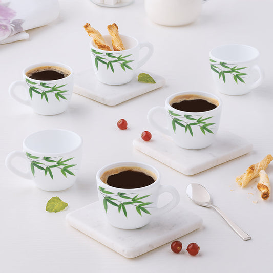 Larah by Borosil Bamboo Leaves Cup Set