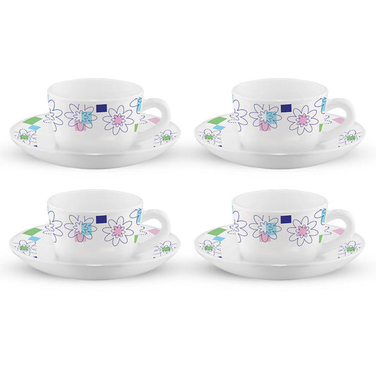 Larah by Borosil Starflower Cup n Saucers Set