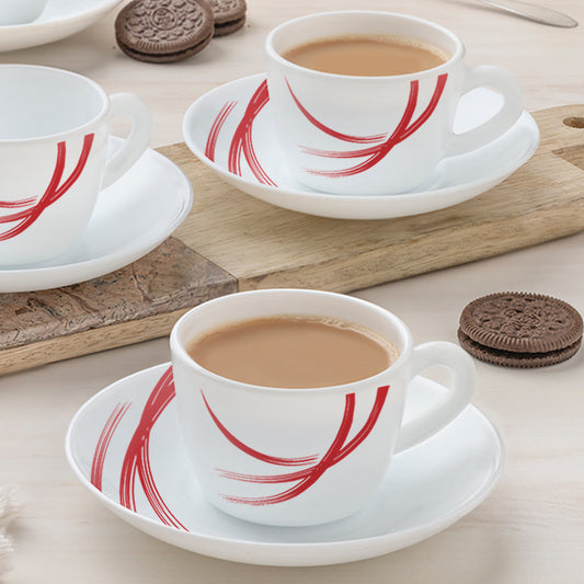 Larah by Borosil Red Stella Cup n Saucer Set