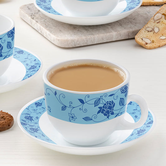 Larah by Borosil Rosa Blue Cup n Saucer Set