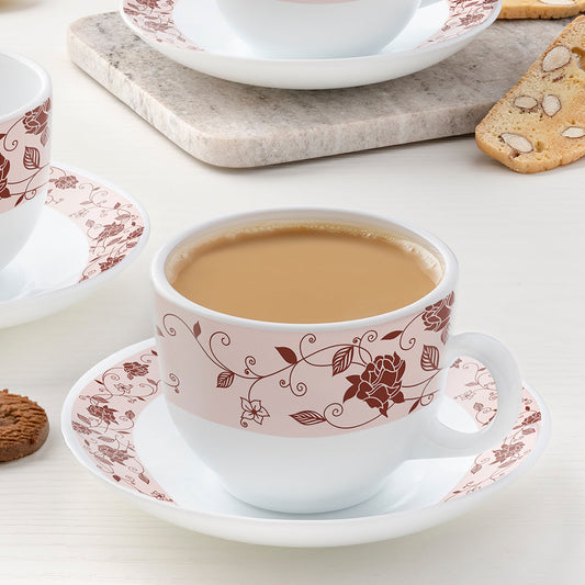 Larah by Borosil Rosa Brown Cup n Saucer Set