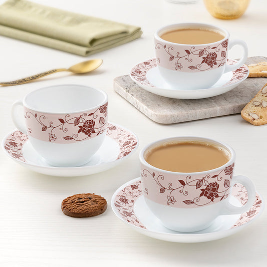 Larah by Borosil Rosa Brown Cup n Saucer Set