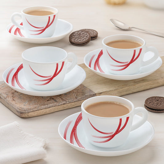 Larah by Borosil Red Stella Cup n Saucer Set