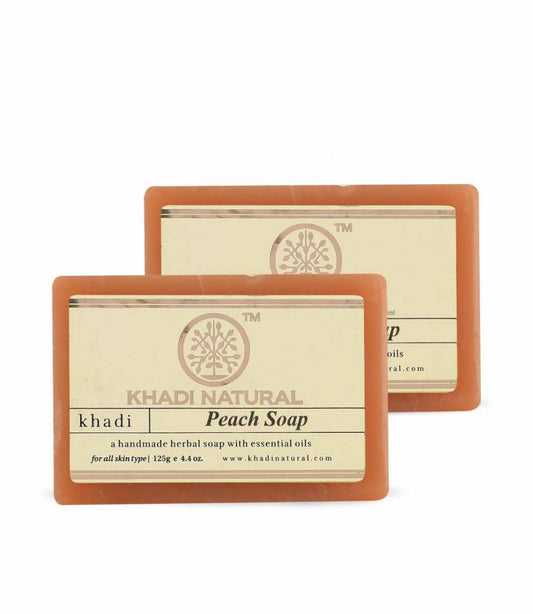 Khadi Natural Peach Soap - 125 gm - Pack of 2