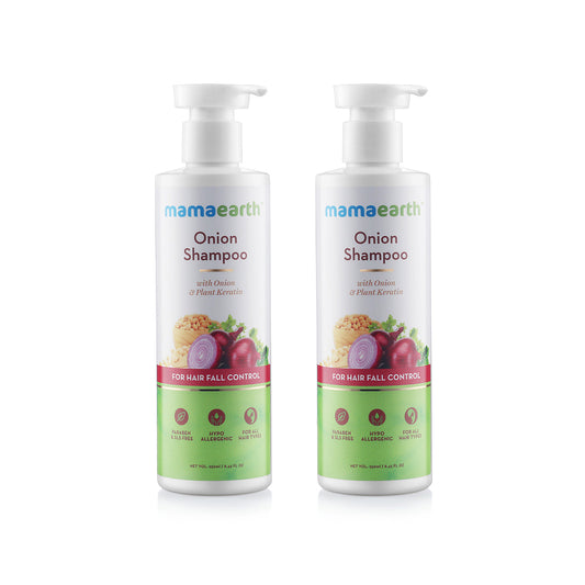 Mamaearth Onion Shampoo for Hair Growth and Hair Fall Control - Pack Of 2
