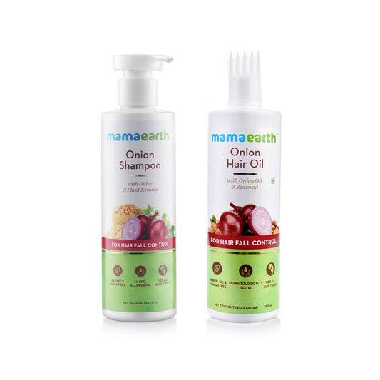 Mamaearth Onion Shampoo and Oil Combo
