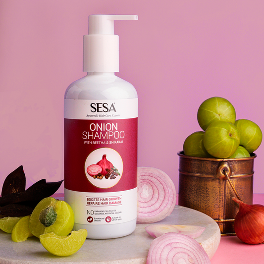 Sasa Ayurvedic Onion Damage Repair Shampoo with Reetha & Shikakai - 300 ml