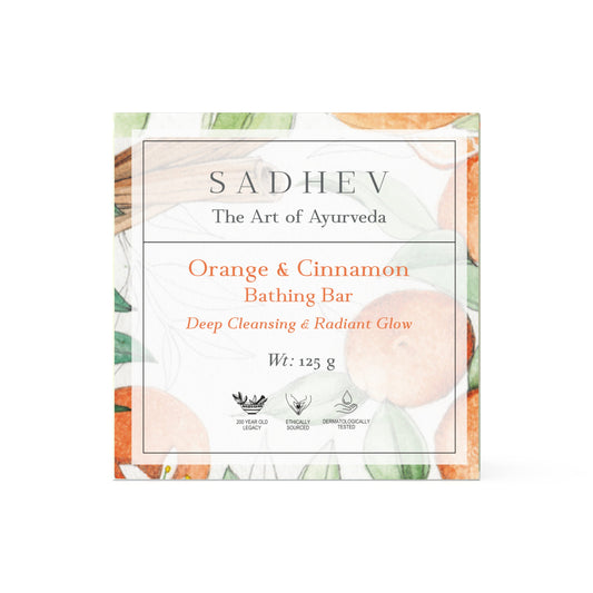 Sadhev Orange & Cinnamon Bathing Bar - 125 gms