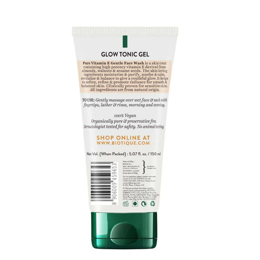 Biotique Glow Tonic Gel Pure Vitamin E Gentle Face Wash - 150 ml