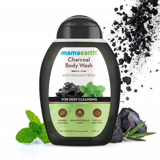 Mamaearth Charcoal Body Wash With Mint For Deep Cleansing - 300 ml