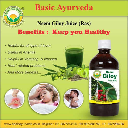Basic Ayurveda Neem Giloy Juice (Ras) - 500 ml