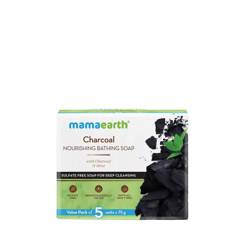 Mamaearth Charcoal Nourishing Bathing Soap - Pack of 5