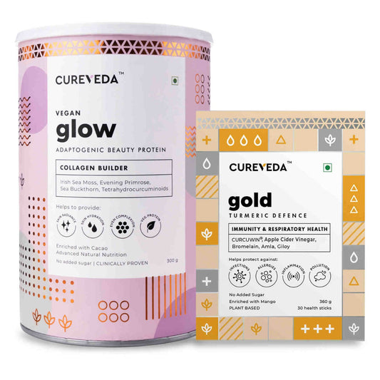 Cureveda Radiance & Wellness Combo – Glow & Gold Health Support Duo