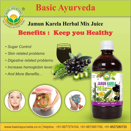 Basic Ayurveda Jamun Karela Herbal Mix Juice - 500 ml