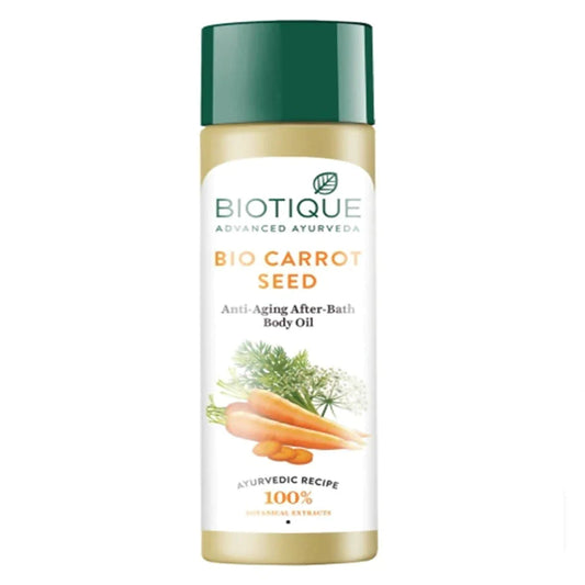 Biotique Advanced Ayurveda Bio Carrot Seed Anti-Aging After-Bath Body Oil - 120 ml