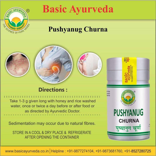 Basic Ayurveda Pushyanug Churna – Herbal Women's Wellness Powder – 40g