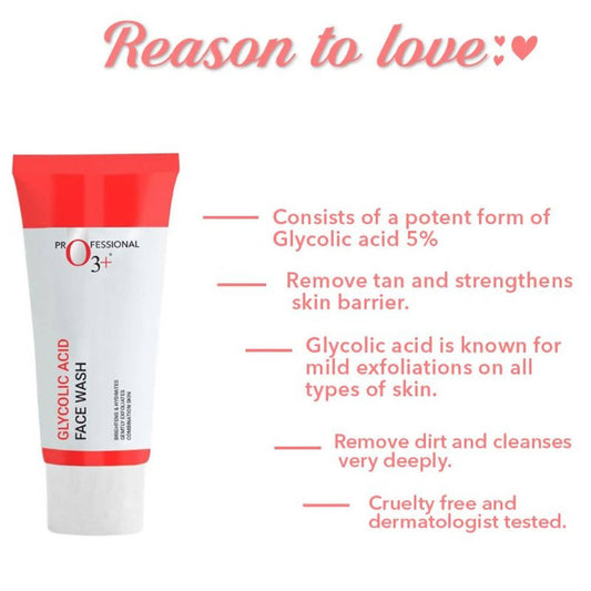 Professional O3+ Glycolic Acid Face Wash - 60 gms