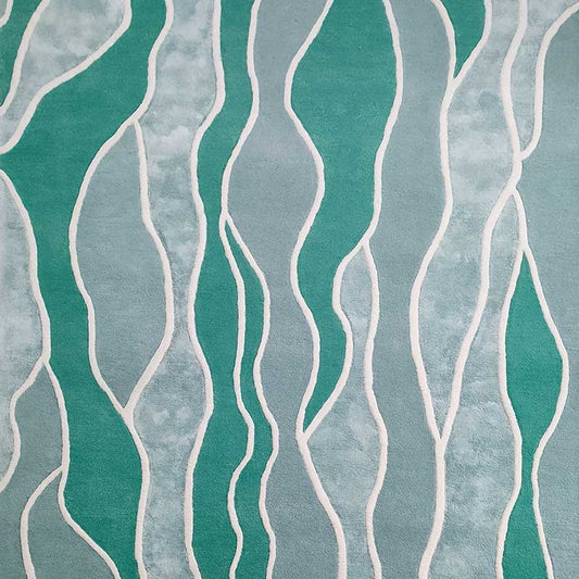 Waves Rug | Premium Wool & Viscose | 8X5 ft