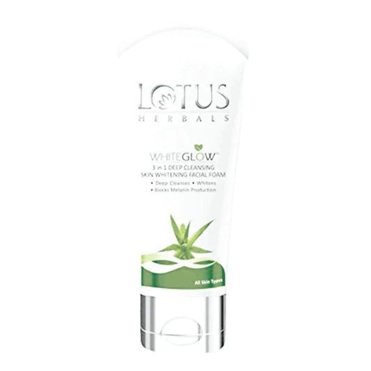 Lotus Herbals White Glow 3-in-1 Deep Cleansing Facial Foam – Bright & Radiant Skin