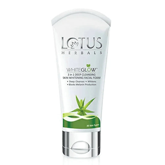 Lotus Herbals White Glow 3-in-1 Deep Cleansing Facial Foam – Bright & Radiant Skin