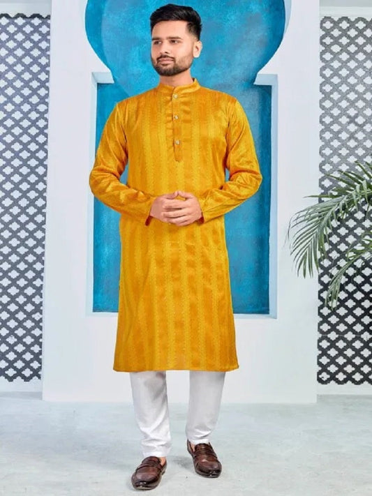 Heavy Jacquard Silk Kurta Payjama With Sequence Work 16-IN8