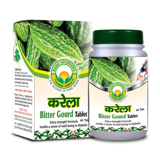 Basic Ayurveda Karela Bitter Gourd Tablet - 40 Tablets